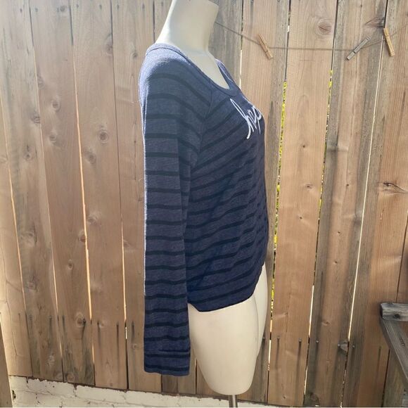 Sundry Happy  Blue Long Sleeve Striped sweater size small - Picture 5 of 8